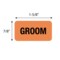 Nevs Label, Groom 7/8" x 1-5/8" Flr Orange w/Black VW-0006 - alternate 2